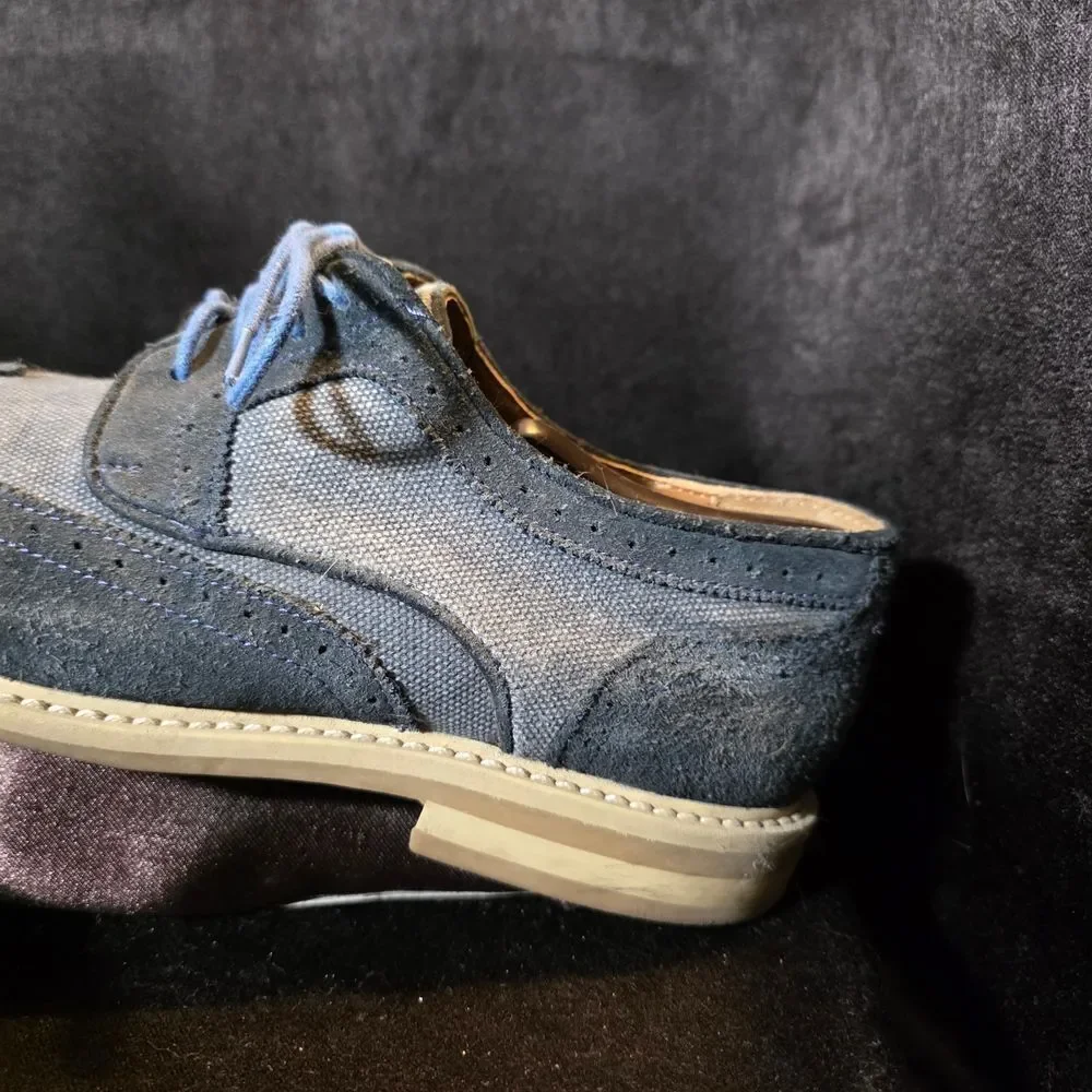 Men's Blue Suede Oxford Shoes